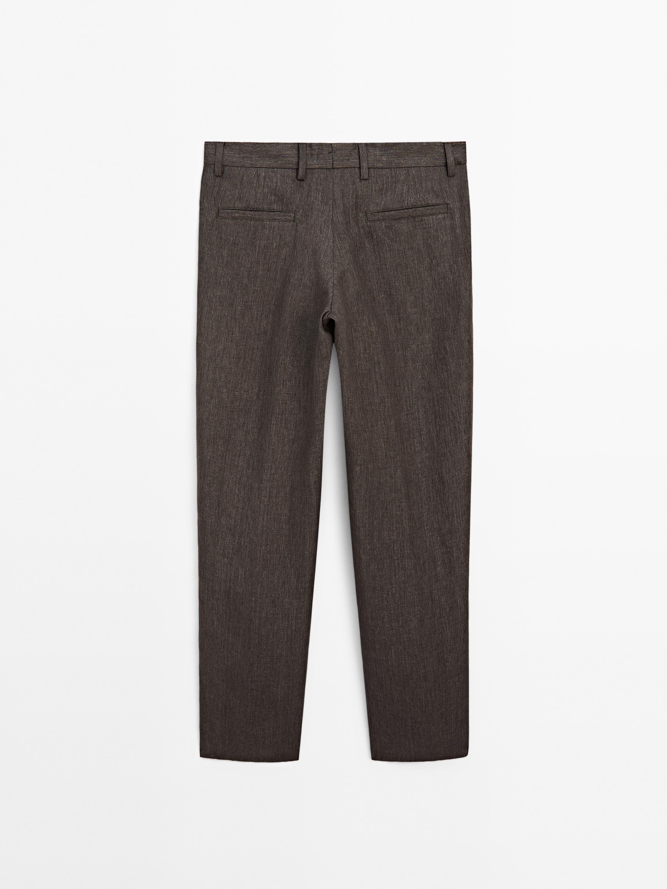 Faded total look linen trousers